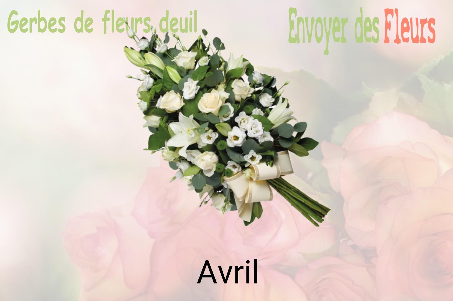 Gerbe de fleurs de deuil livrée à Avril